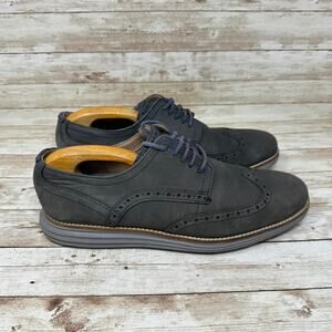 Cole Haan C26473 Blue Navy Leather Grand Wingtip Oxford Dress Shoes Men's 8.5M
